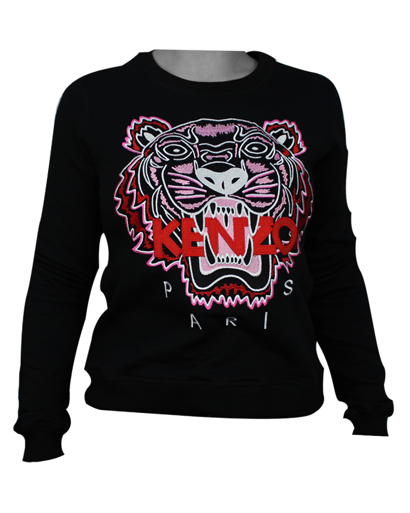 Kenzo Tiger Womans Sweatshirt Black Pink S